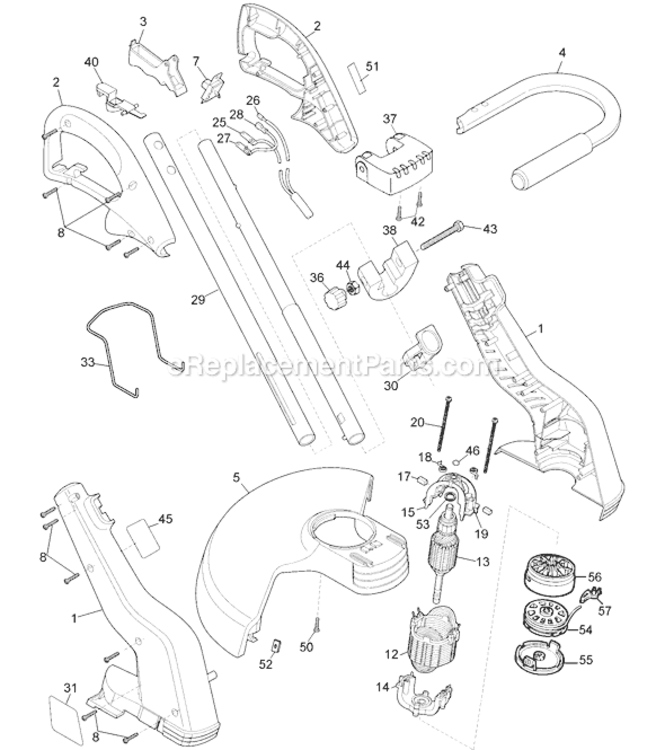 Page A Diagram and Parts List for GH500 Type 1 Black and Decker Trimmer